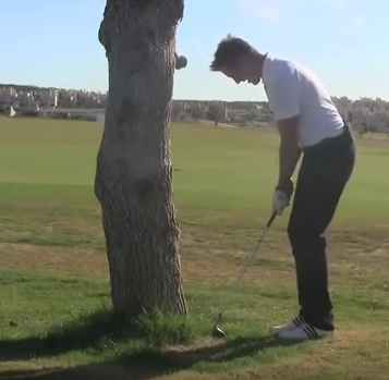 Hitting Tree Trouble Shots Left Handed