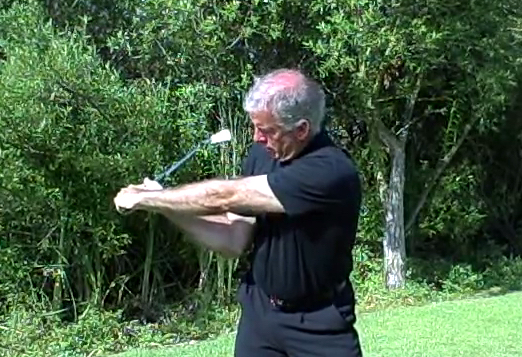 Ben Hogan releasing the cup of the left hand